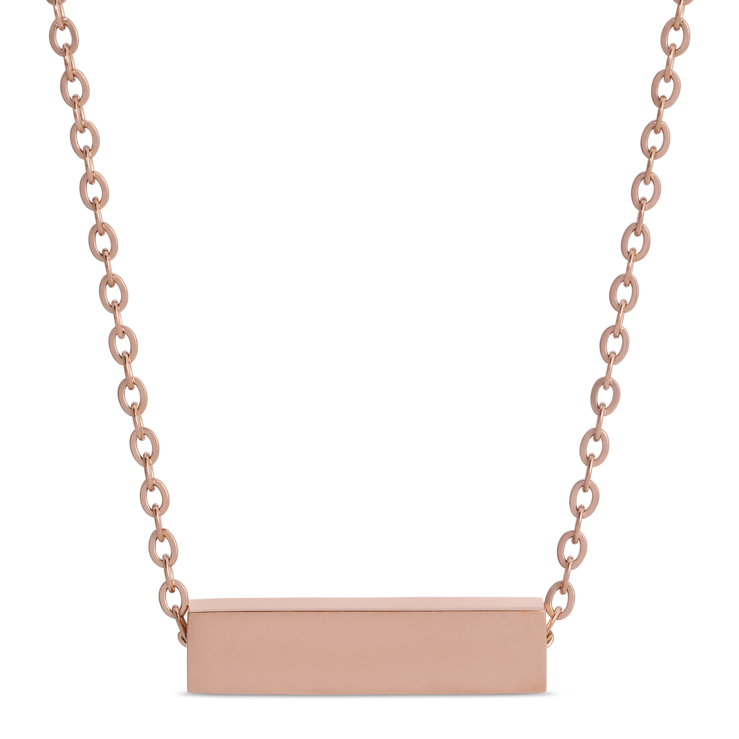 Stainless Steel Engravable Small Bar Necklace