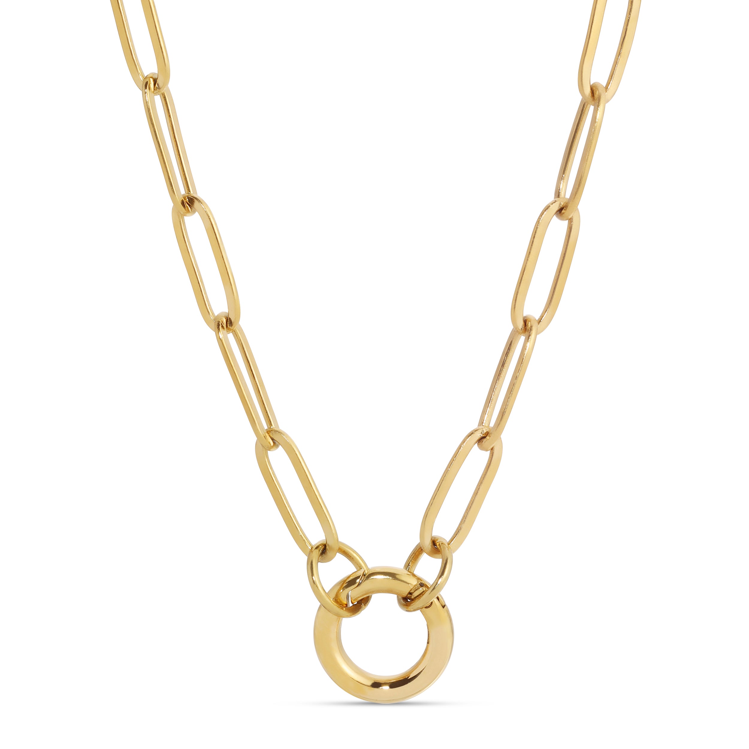 Stainless Steel Paperclip Charm Holder Necklace