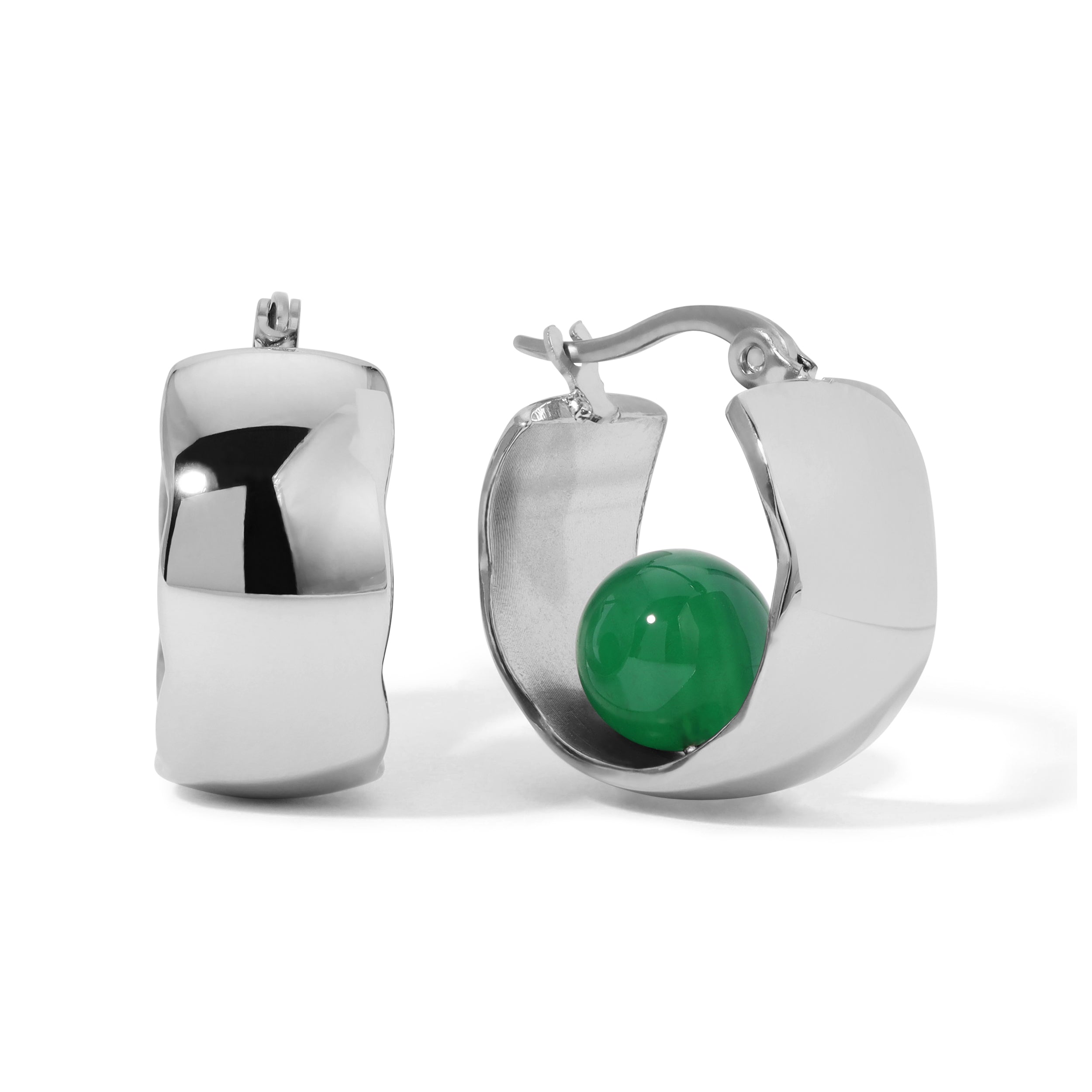 Chunky Jade Hoops