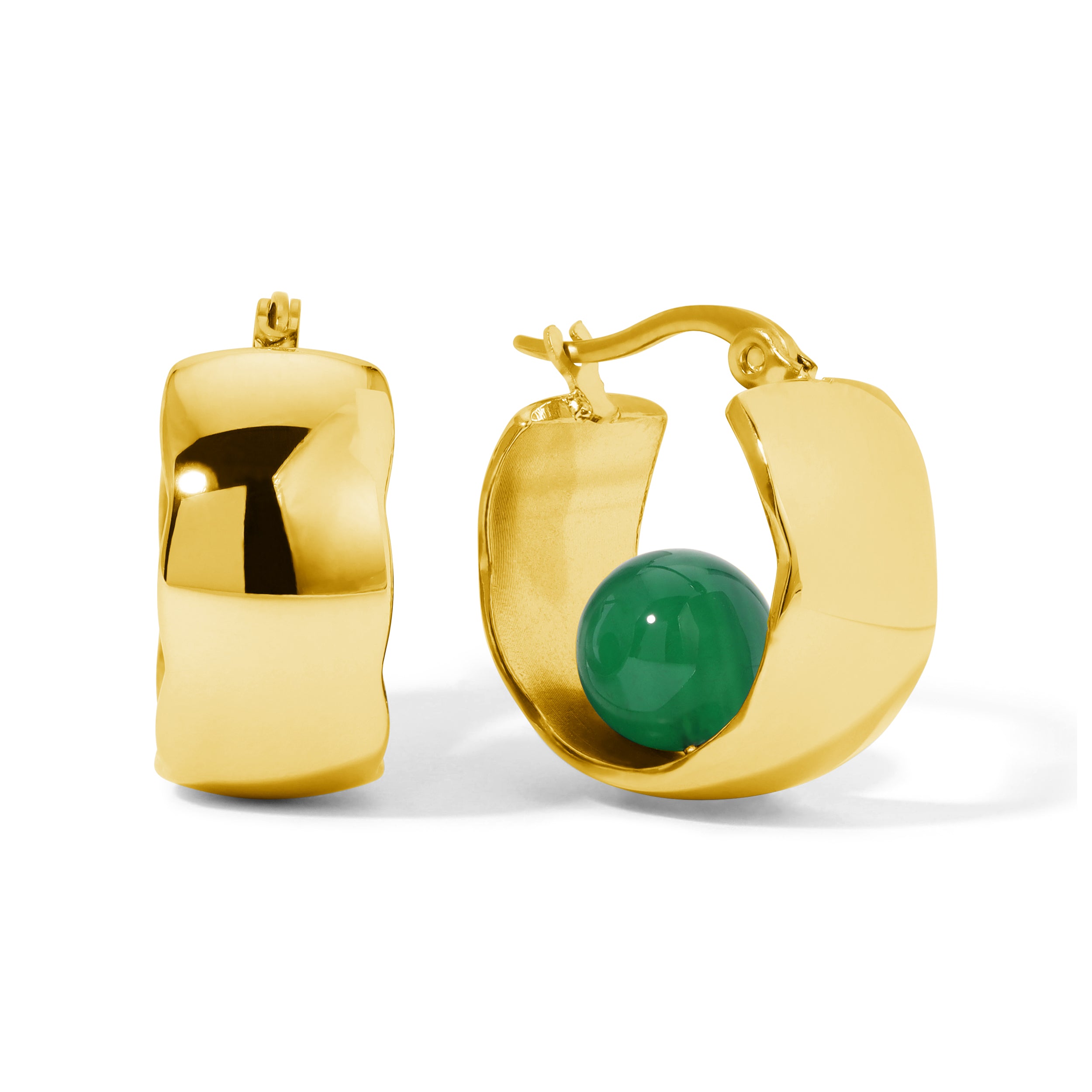 Chunky Jade Hoops