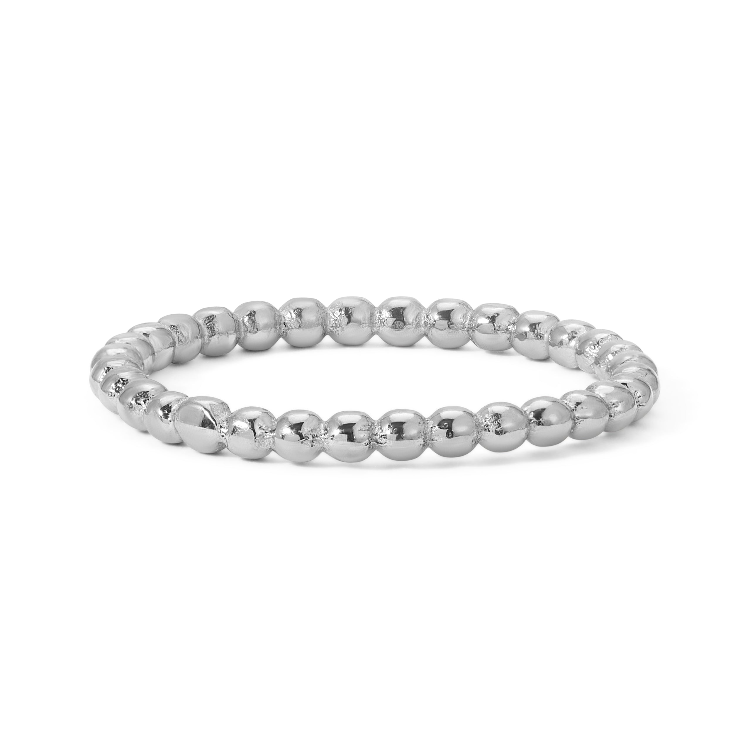 Stainless Steel Beaded Ball Ring