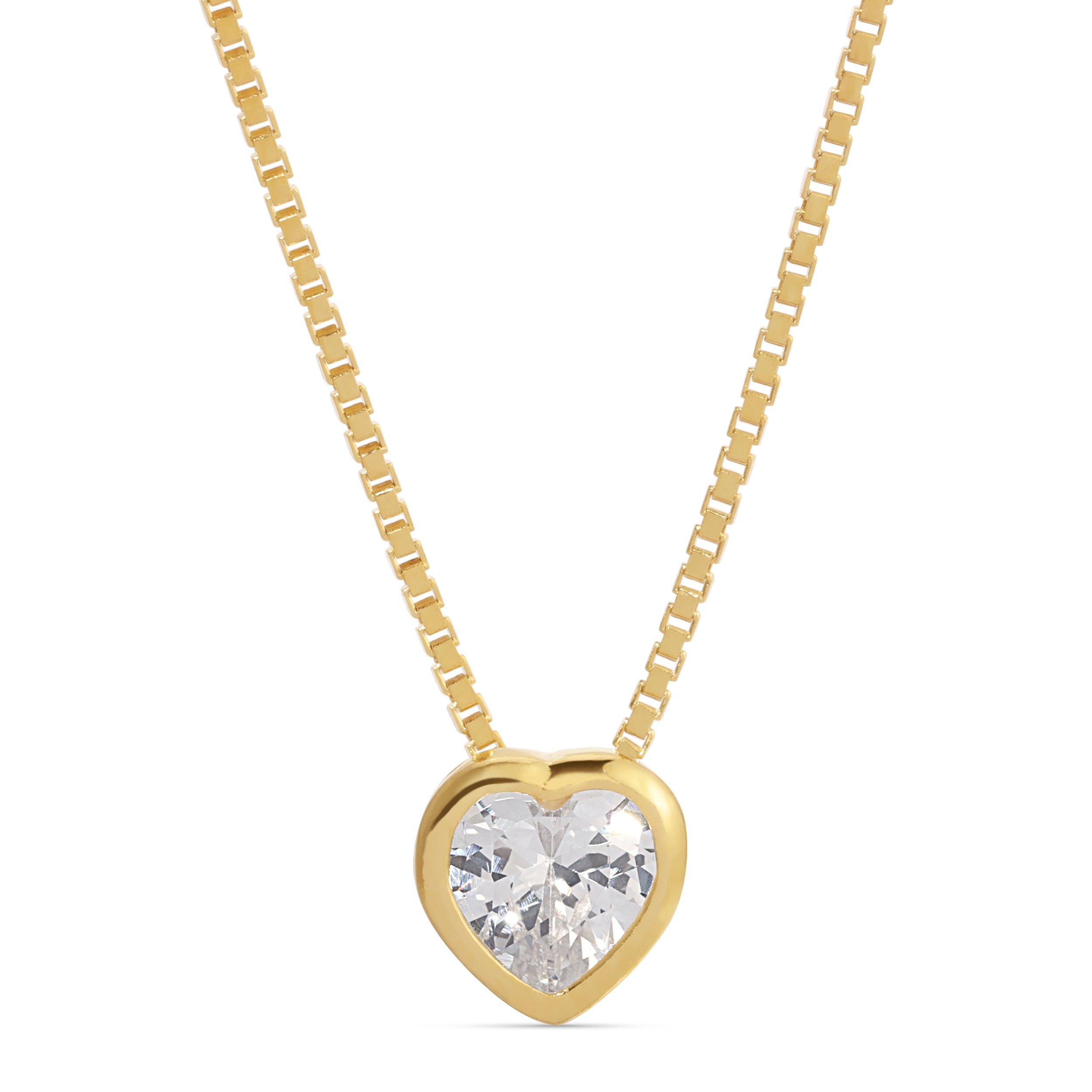 Small Heart CZ Pendant Necklace