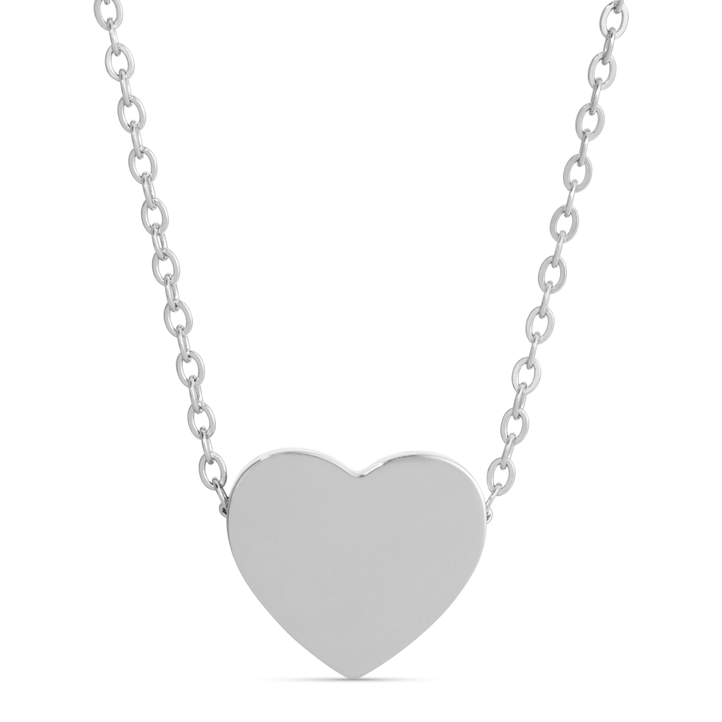 Stainless Steel Engravable Heart Pendant Necklace