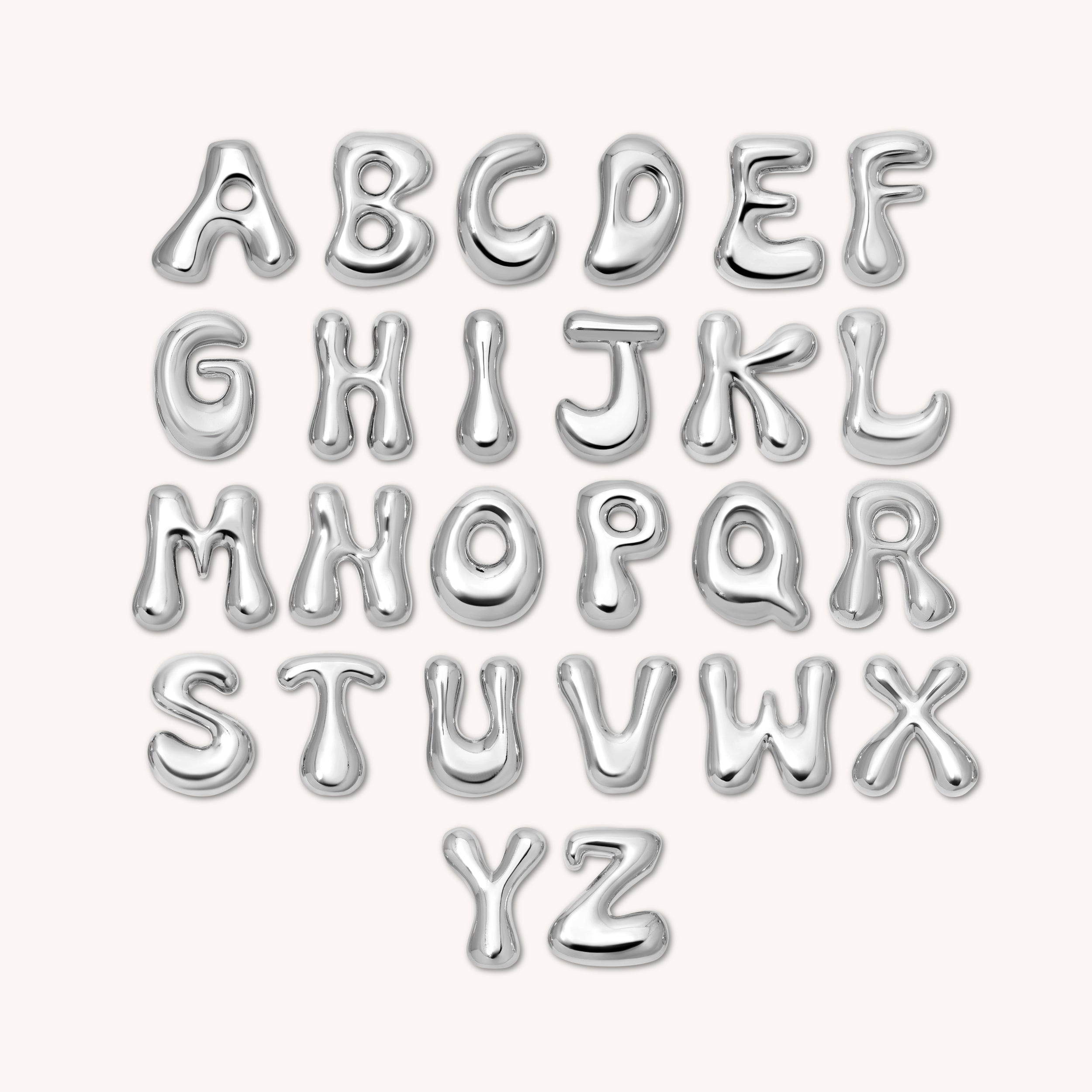 Medium Wavy Bubble Letter Necklace
