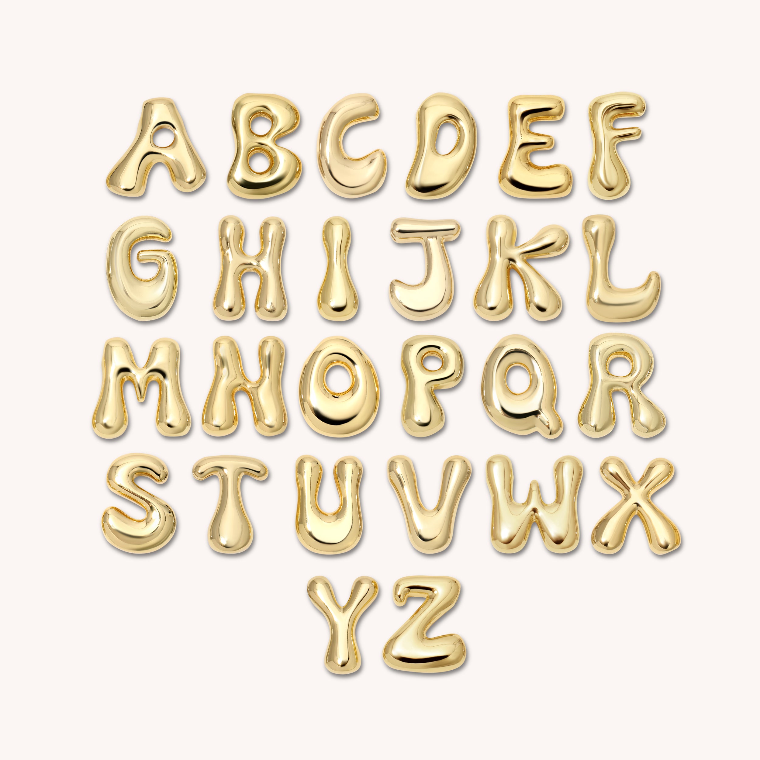 Medium Wavy Bubble Letter Necklace