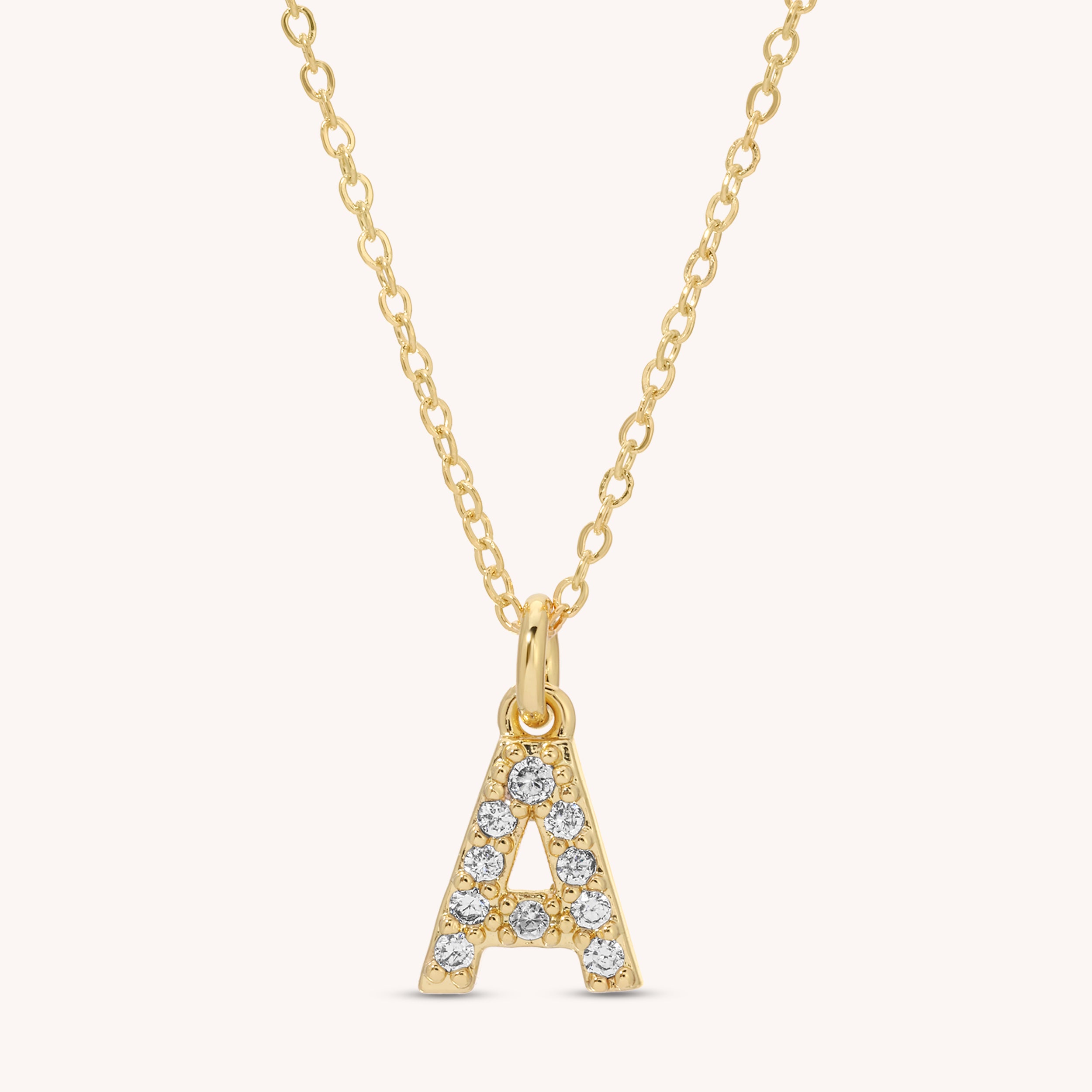 Medium CZ Letter Necklace