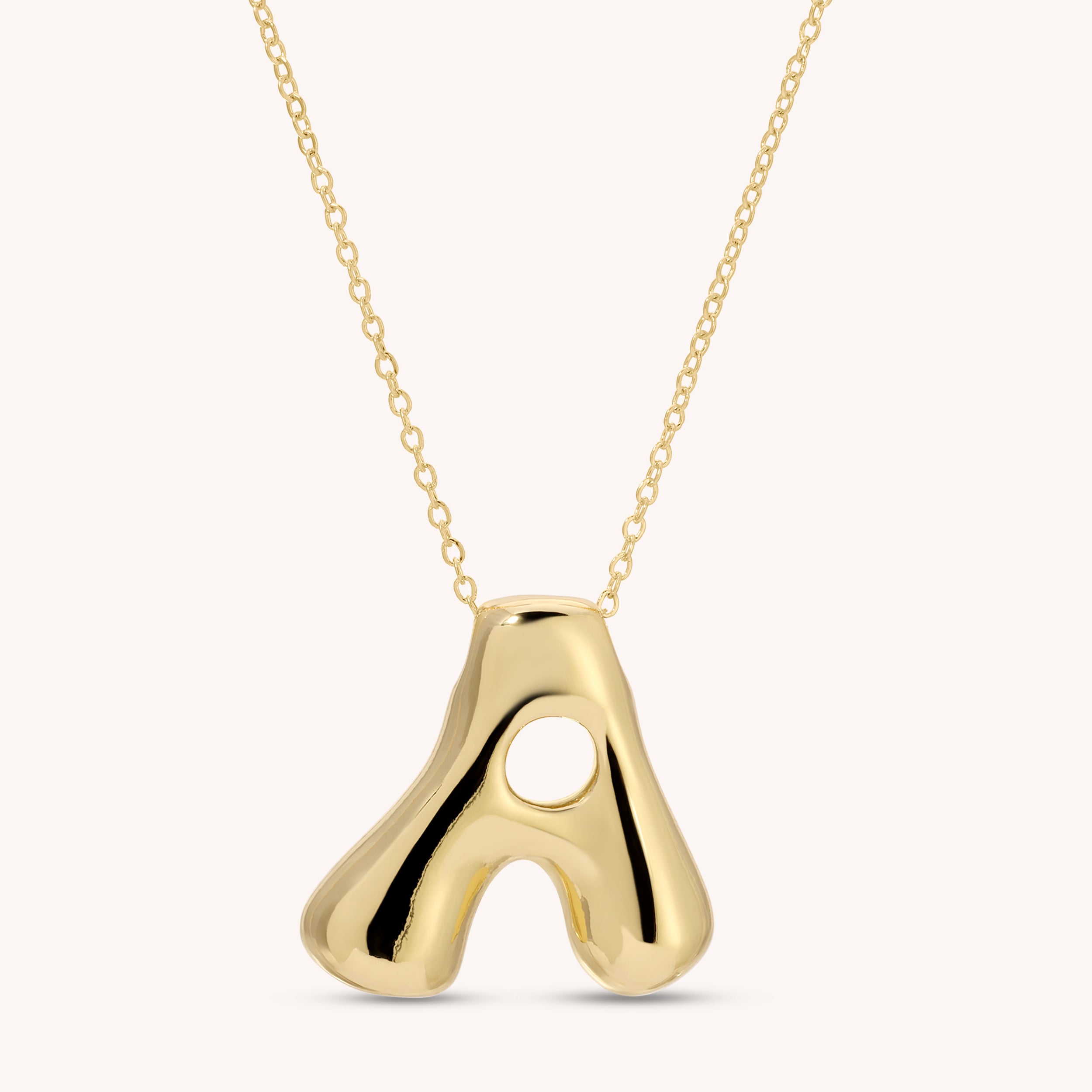 Medium Wavy Bubble Letter Necklace