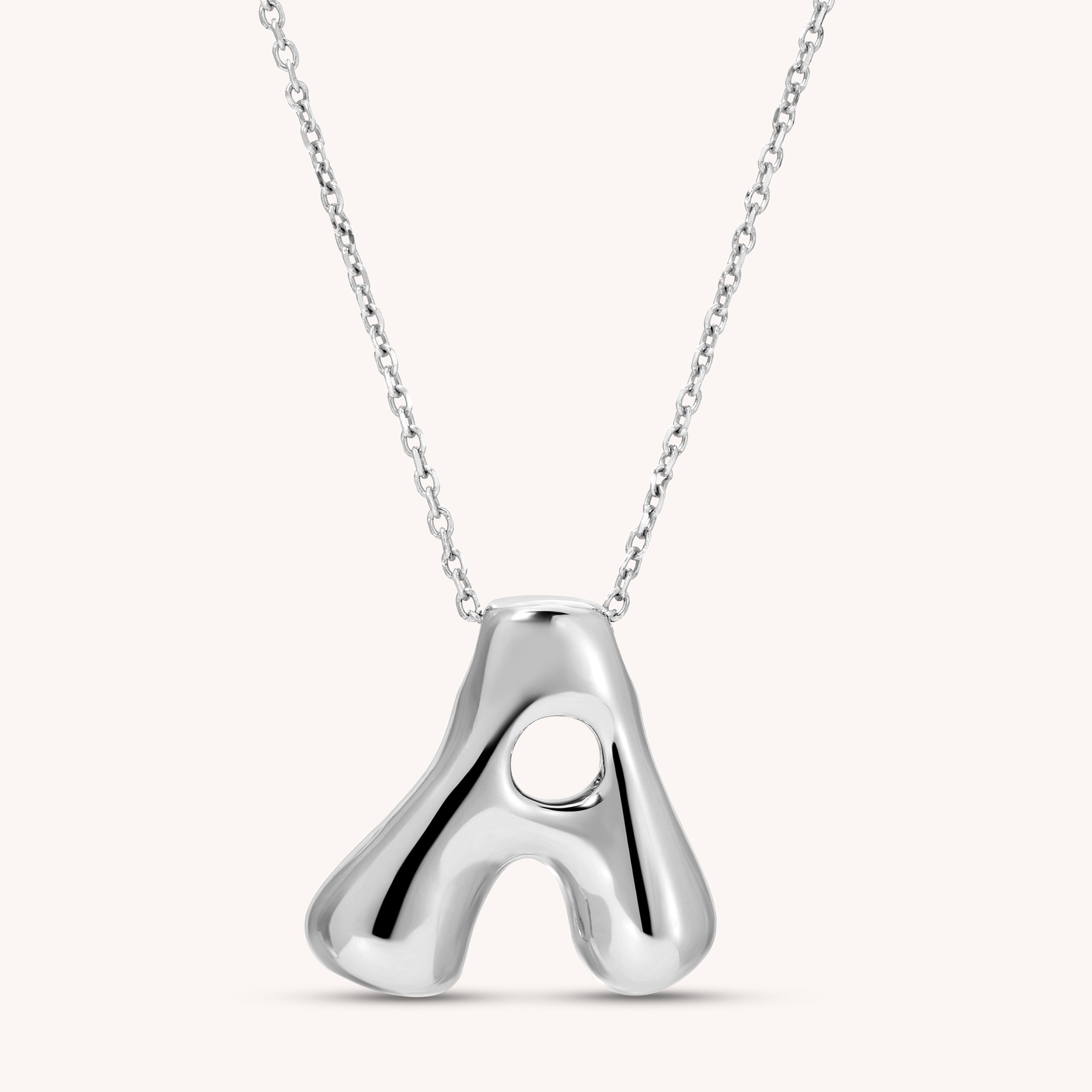 Medium Wavy Bubble Letter Necklace