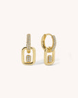 Square Dangle CZ Huggies