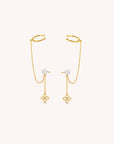 Clover Pearl Cuff Earrings