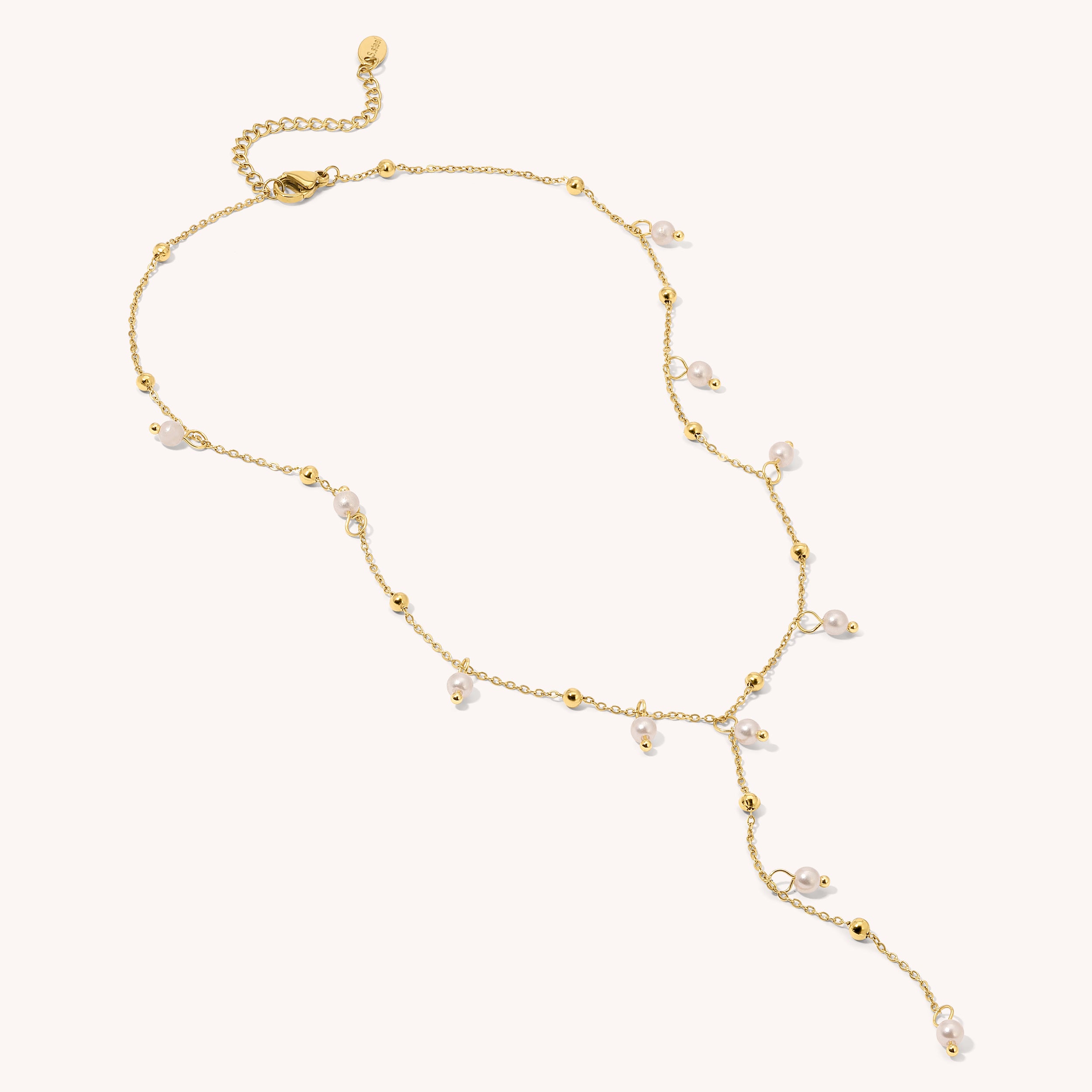 Faux Pearl Lariat