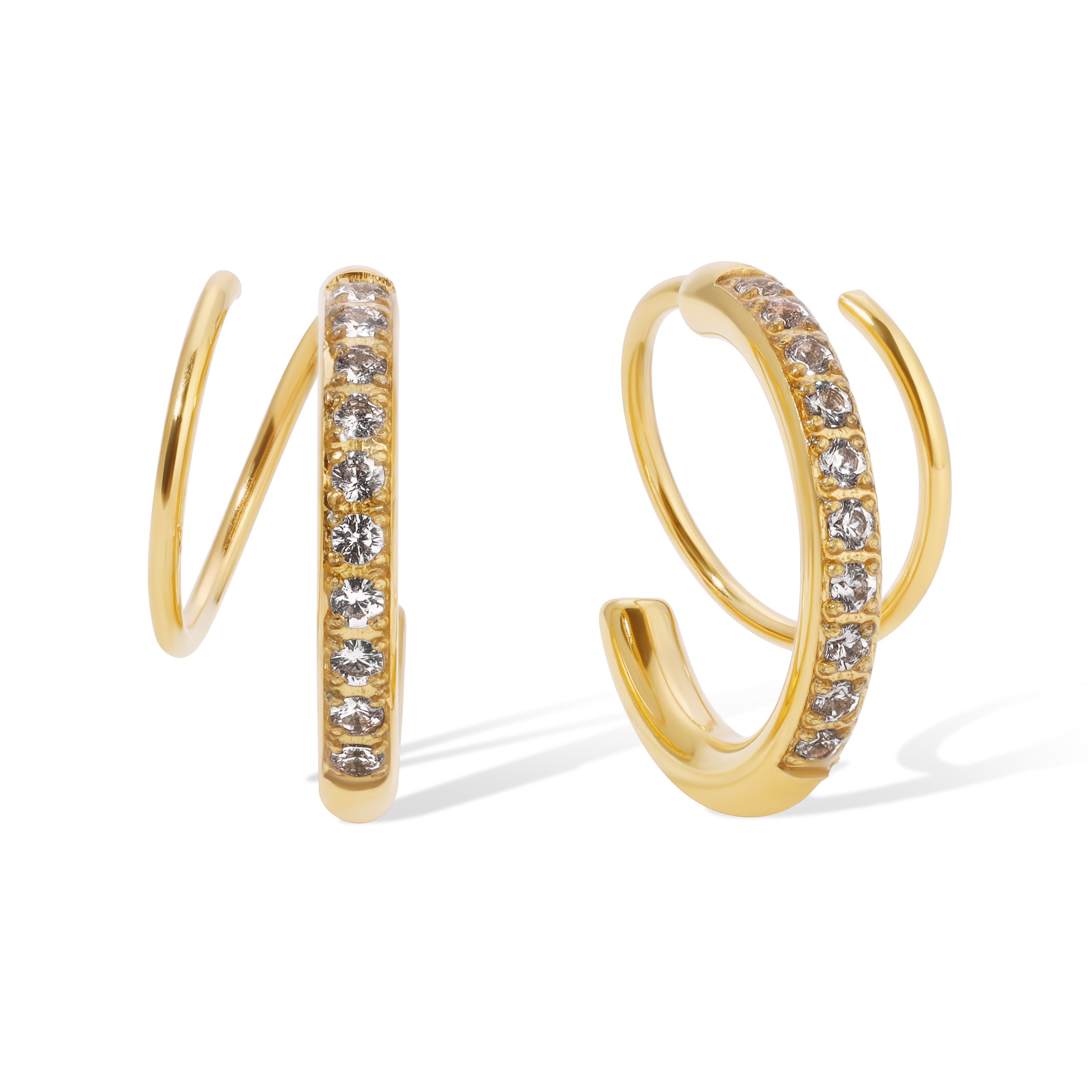 Stainless Steel Illusion CZ Huggies