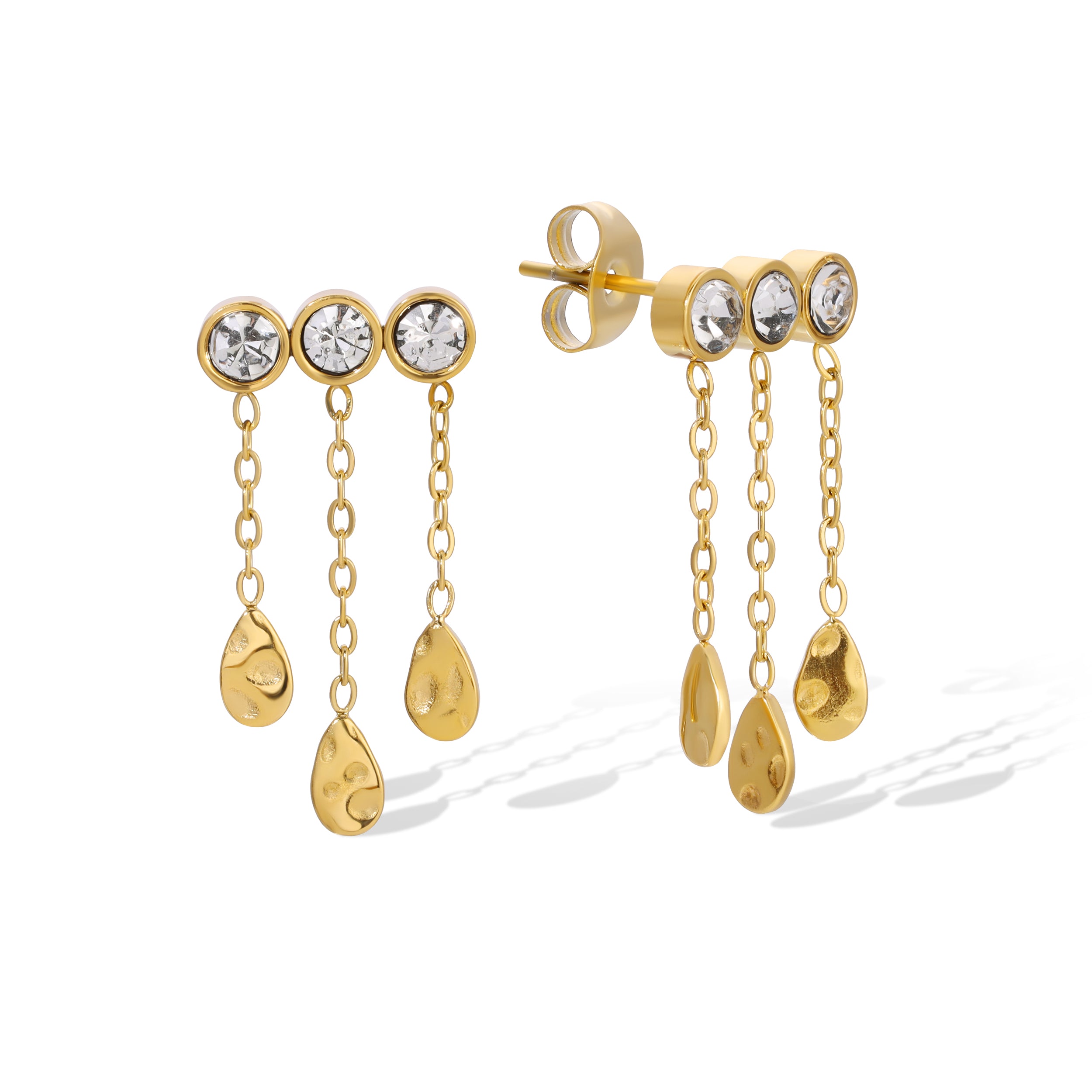 Stainless Steel Raindrop Dangle Earrings
