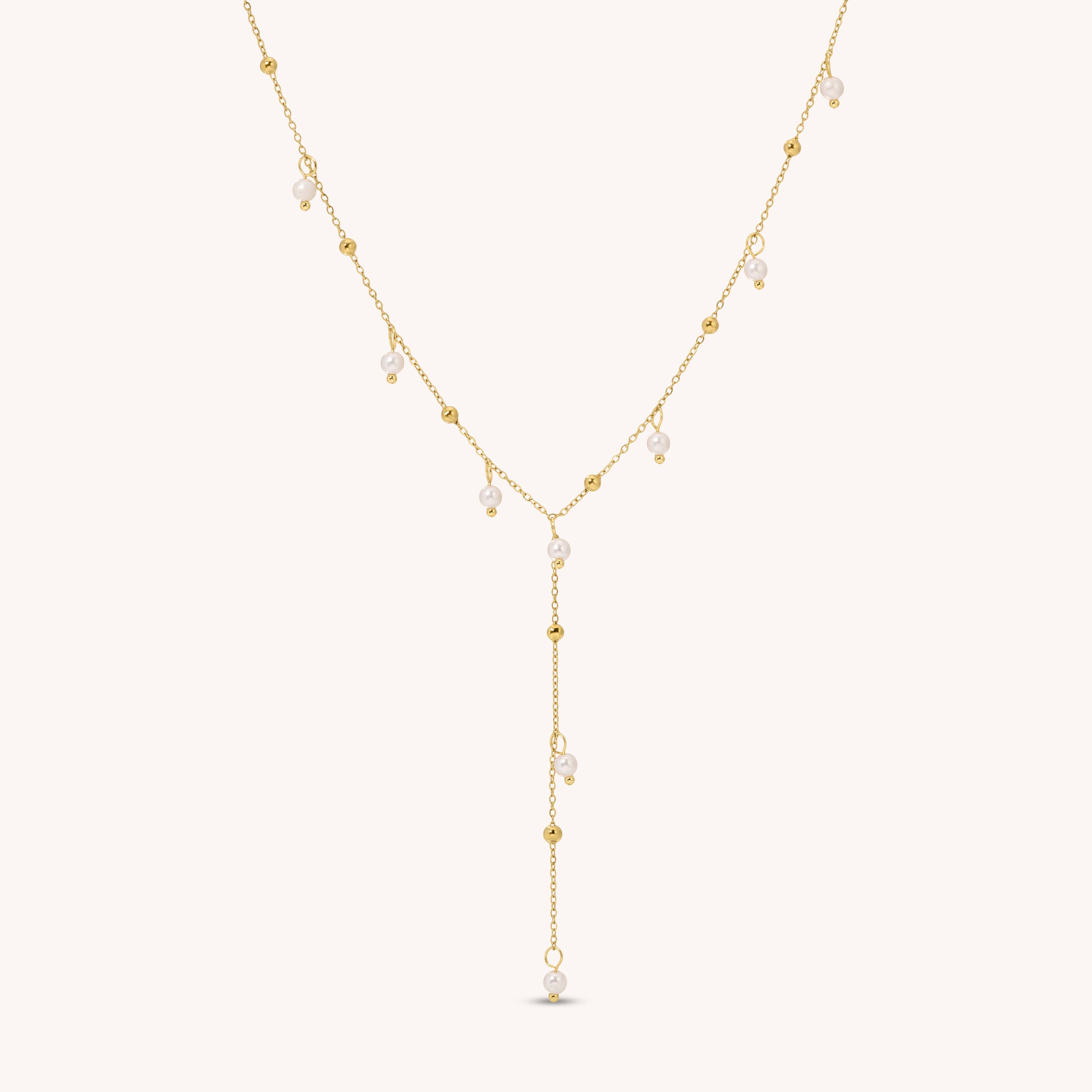 Faux Pearl Lariat