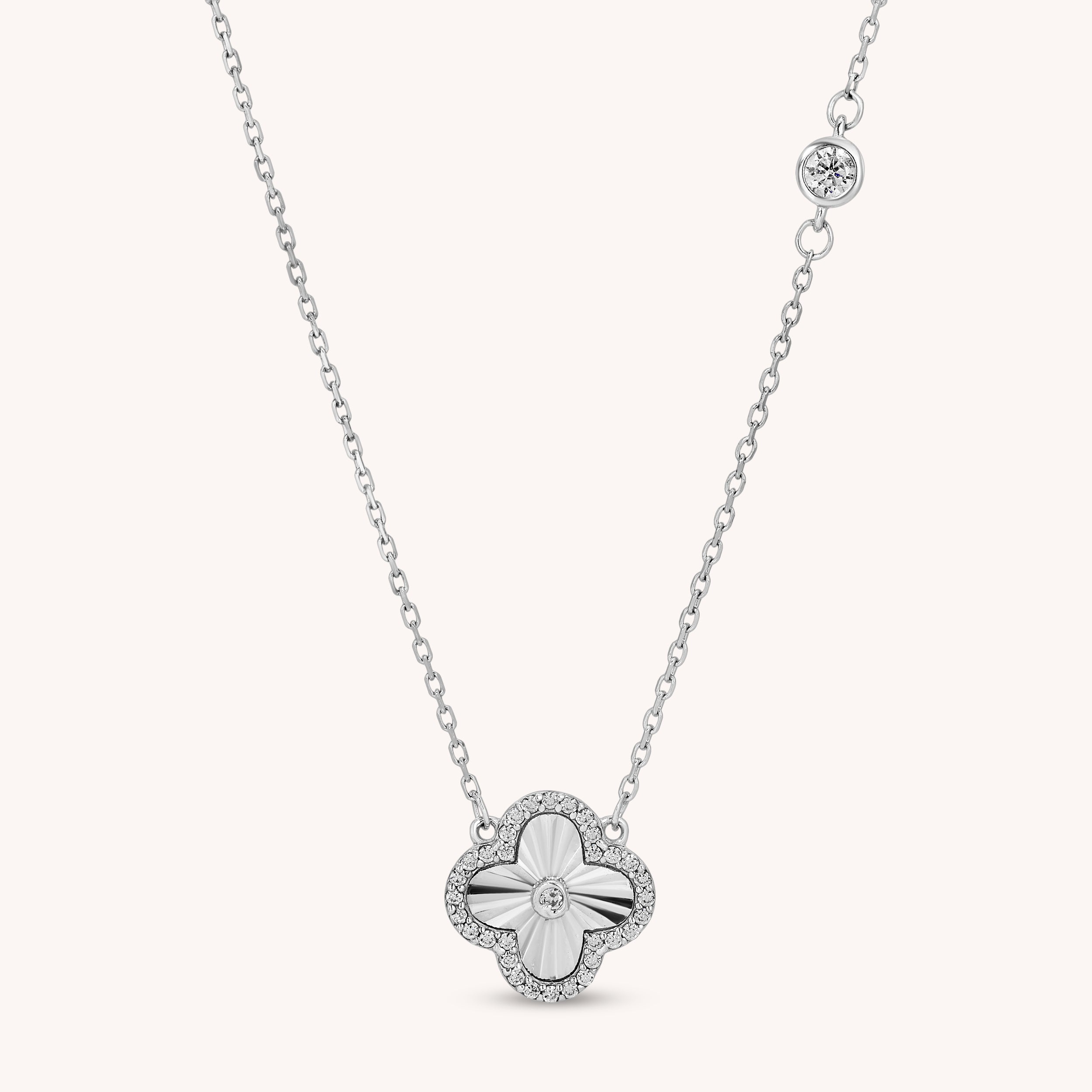 Diamond Cut Clover Necklace