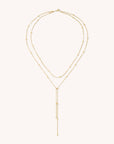 Beaded Double Chain Lariat Necklace