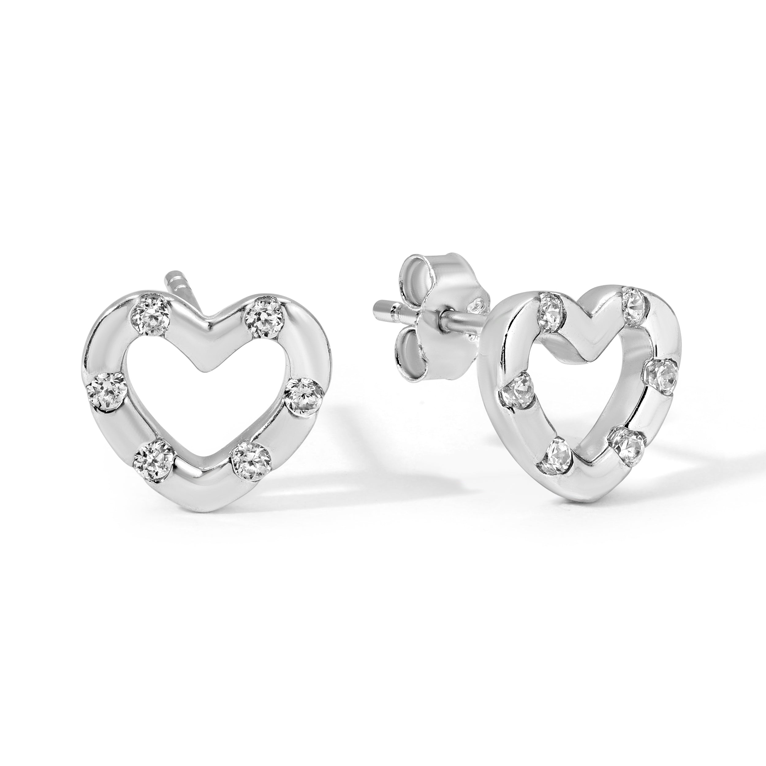 Open Heart CZ Studs