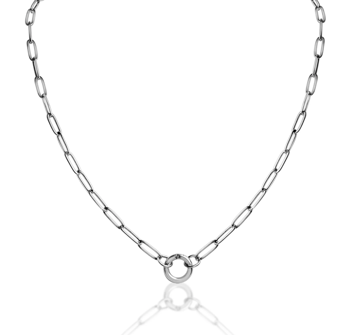 Stainless Steel Paperclip Charm Holder Necklace