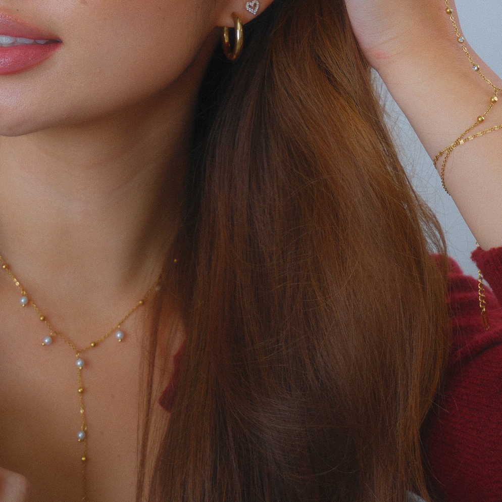 Faux Pearl Lariat