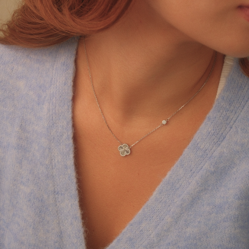 Diamond Cut Clover Necklace