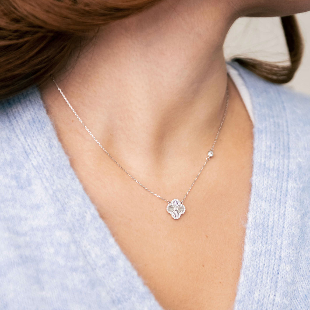 Diamond Cut Clover Necklace