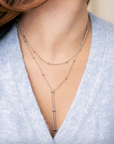 Beaded Double Chain Lariat Necklace