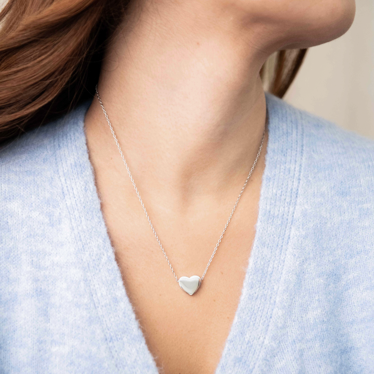 Stainless Steel Engravable Heart Pendant Necklace