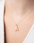 Medium CZ Bubble Letter Necklace