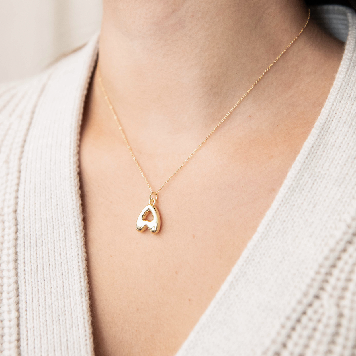 Medium Bubble Letter Necklace