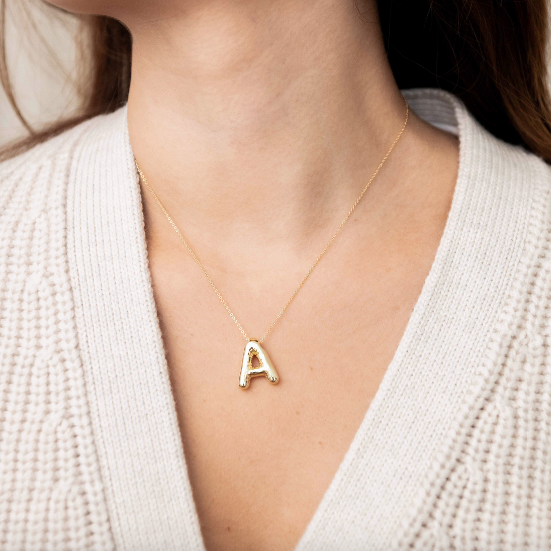 Large Bubble Letter Necklace