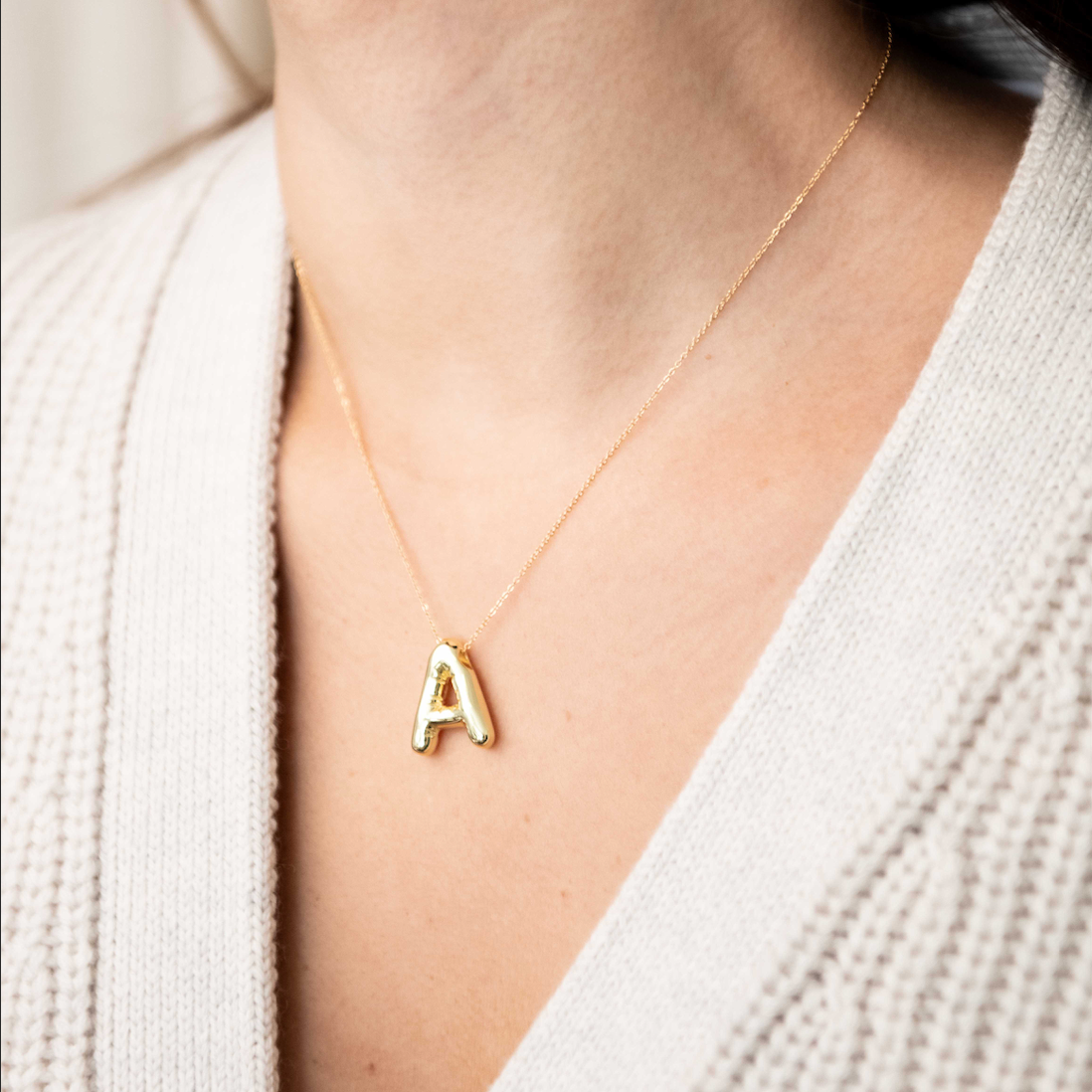 Large Bubble Letter Necklace