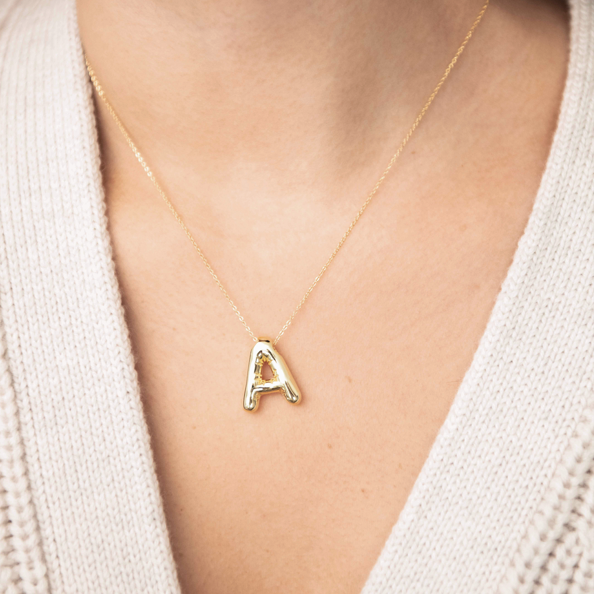 Large Bubble Letter Necklace