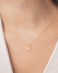 Medium CZ Letter Necklace