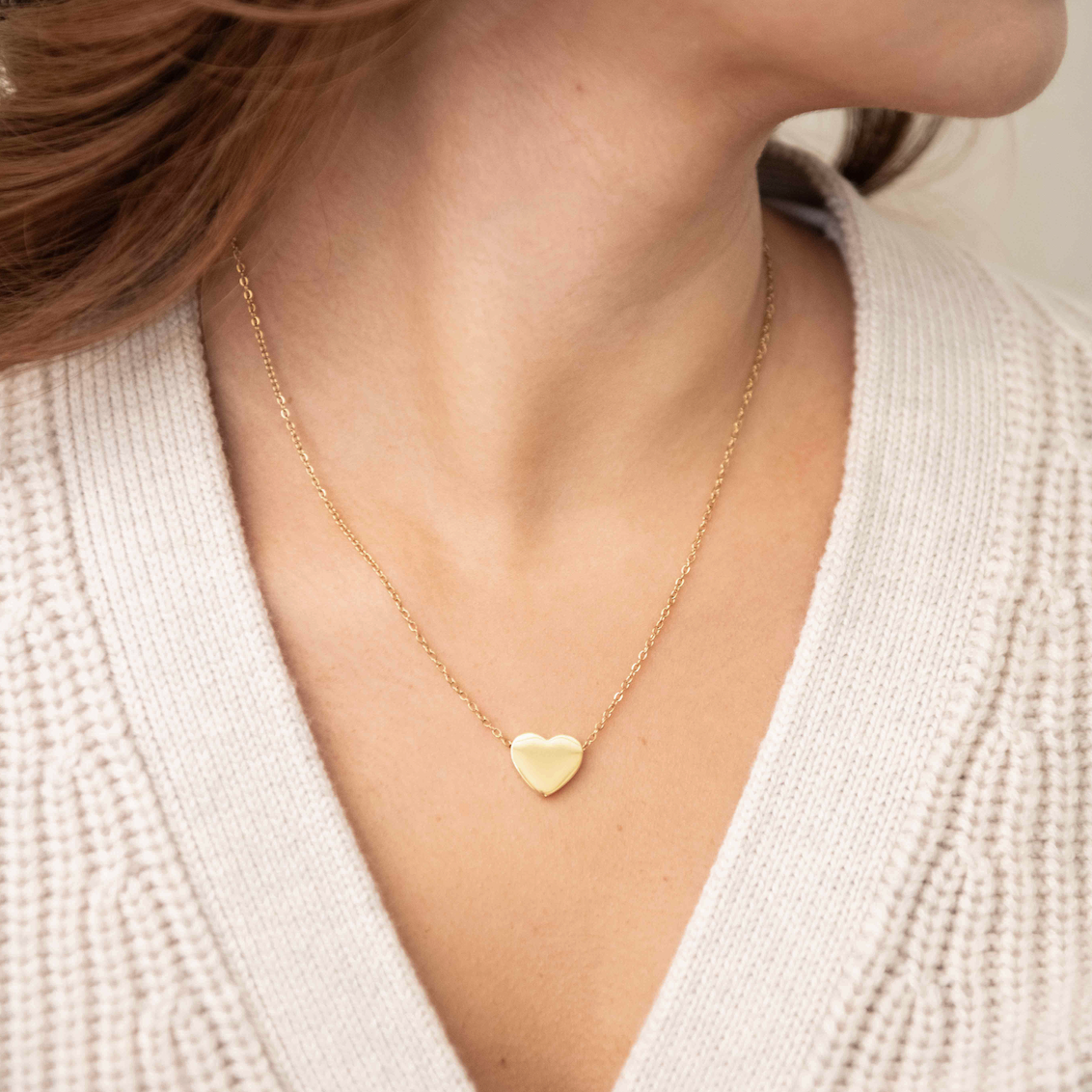Stainless Steel Engravable Heart Pendant Necklace