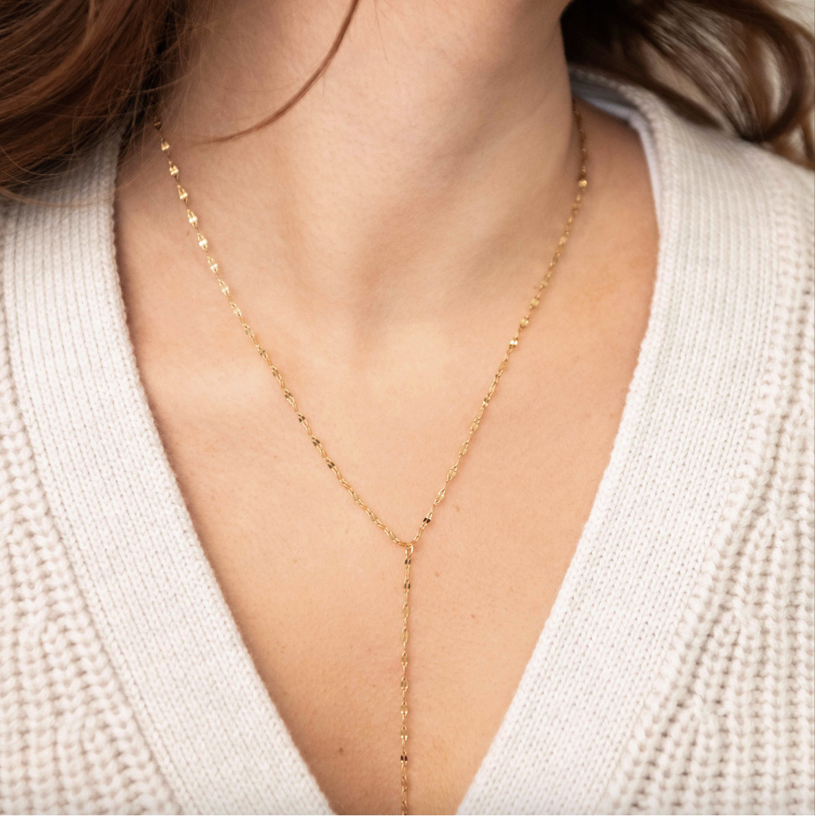 Stainless Steel Lariat Bar Necklace