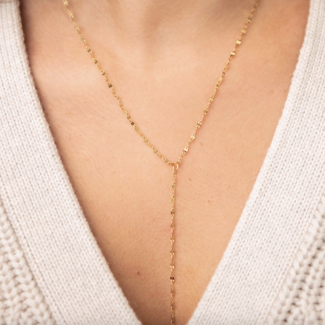 Stainless Steel Lariat Bar Necklace