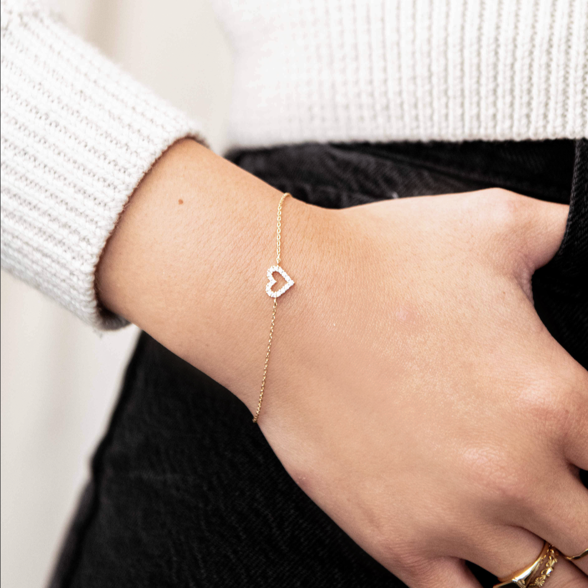 CZ Heart Bracelet