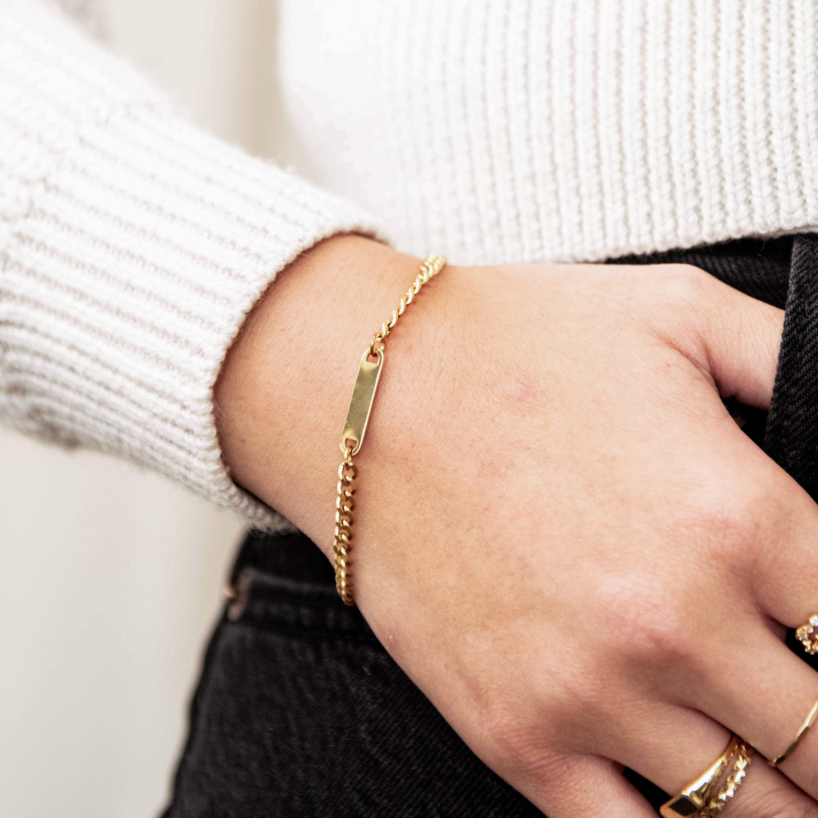 Stainless Steel Engravable Cuban Bracelet