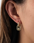 Square Dangle CZ Huggies