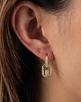 Square Dangle CZ Huggies