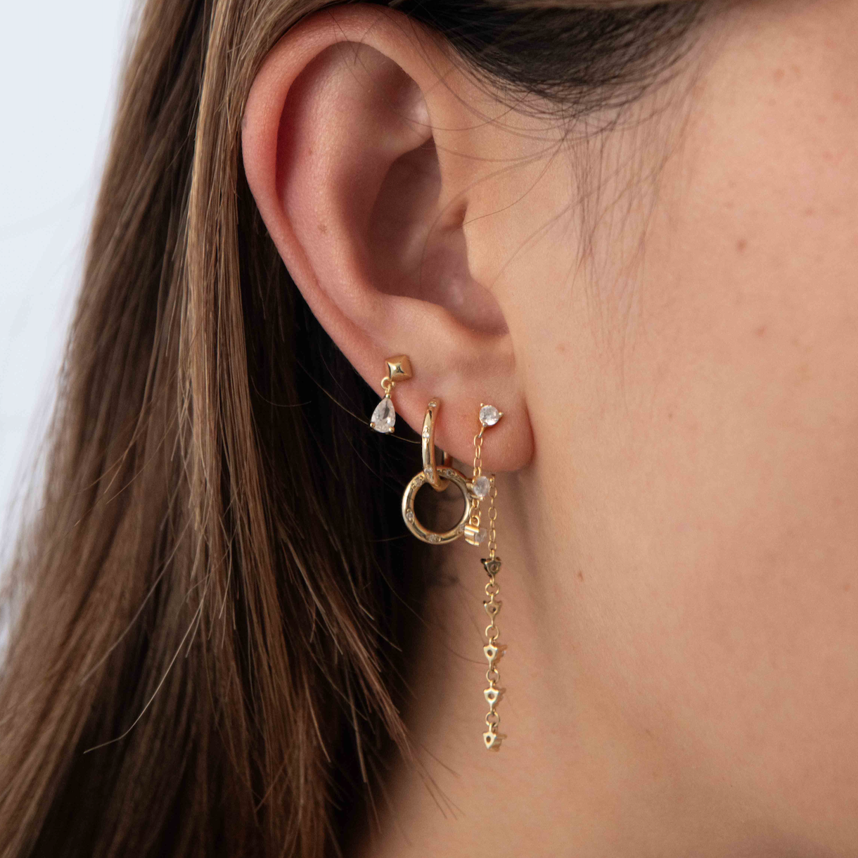 Dangle CZ Chandelier Studs