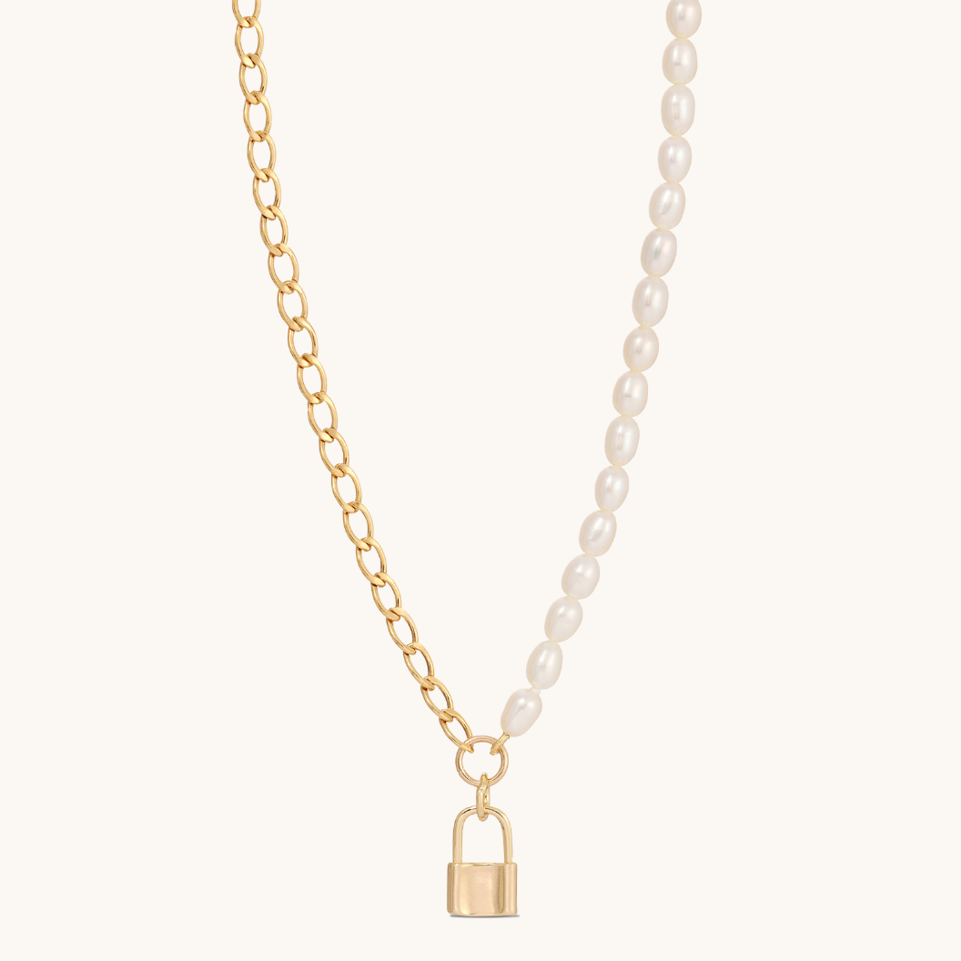 Half & Half Lock Necklace