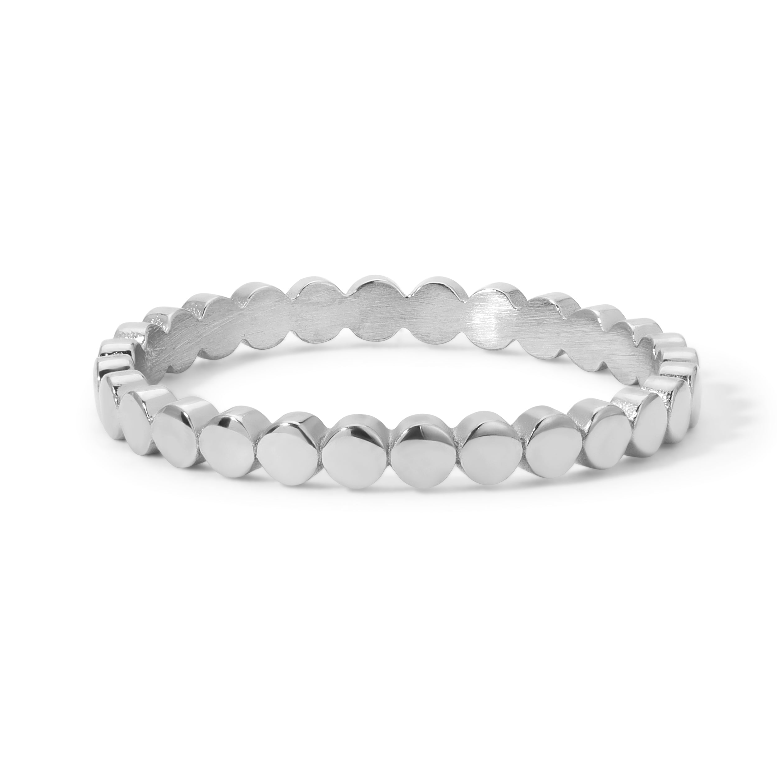 Stainless Steel Flat Beaded Ring