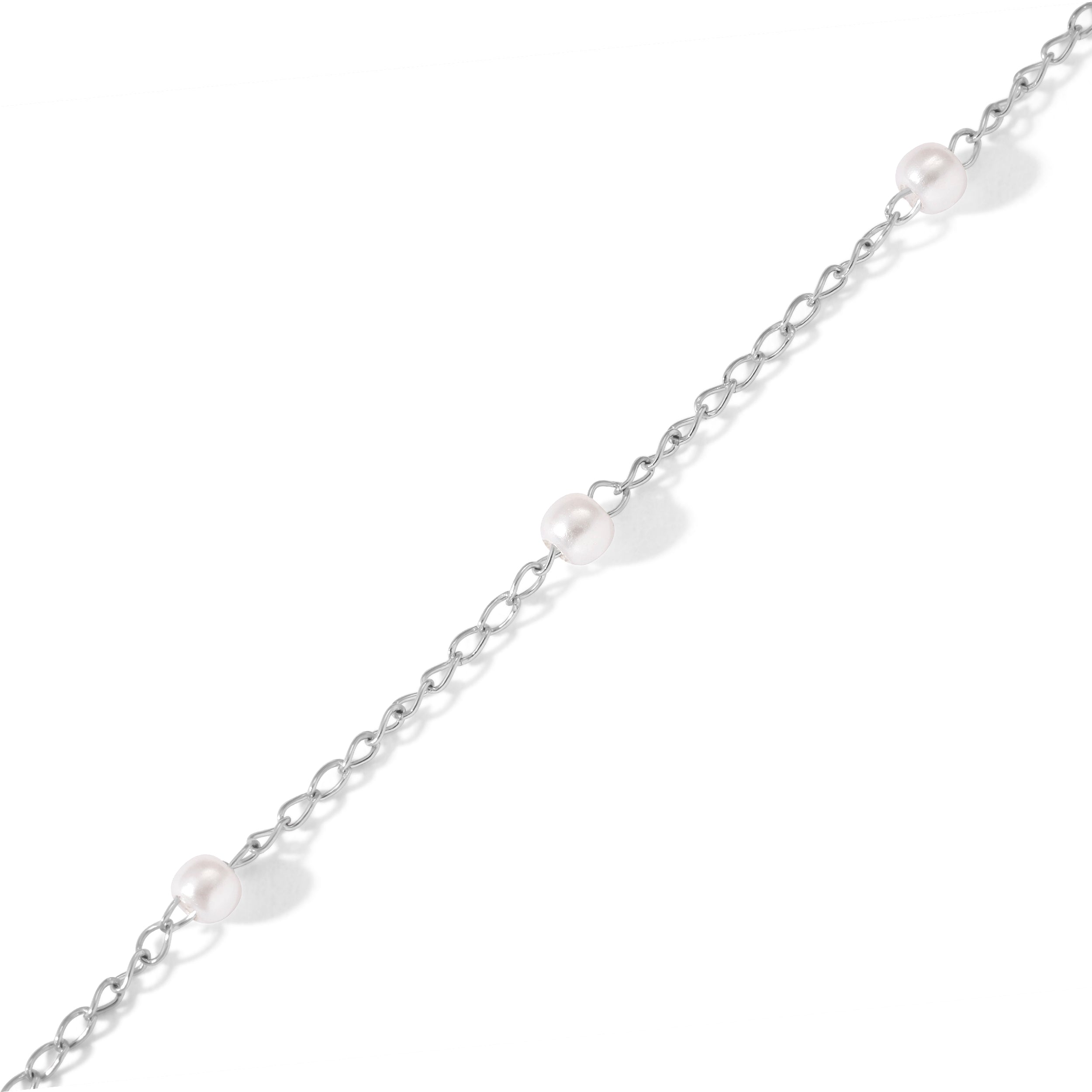 Stainless Steel Faux Pearl Chain