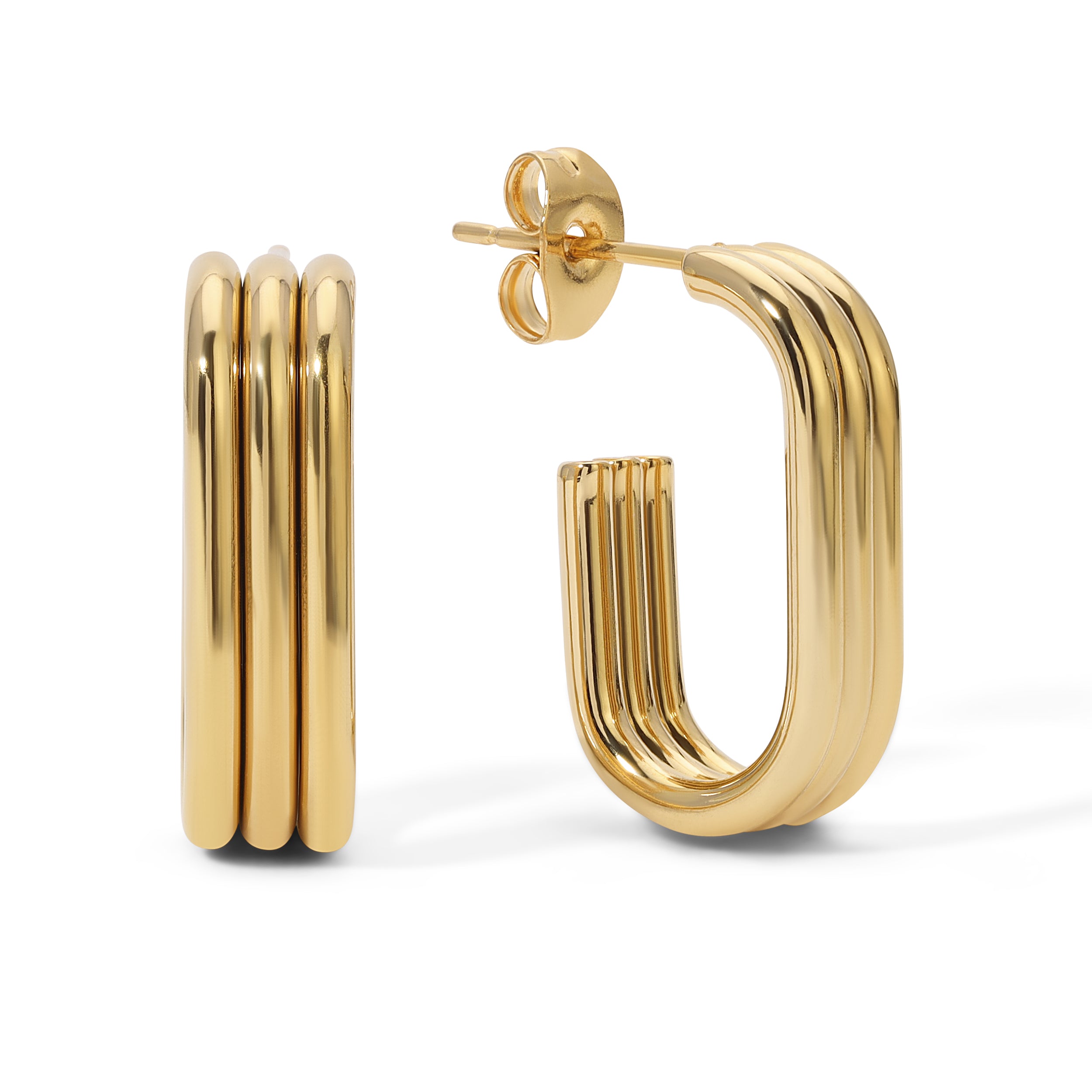 Stainless Steel 3 Row Stud Hoops