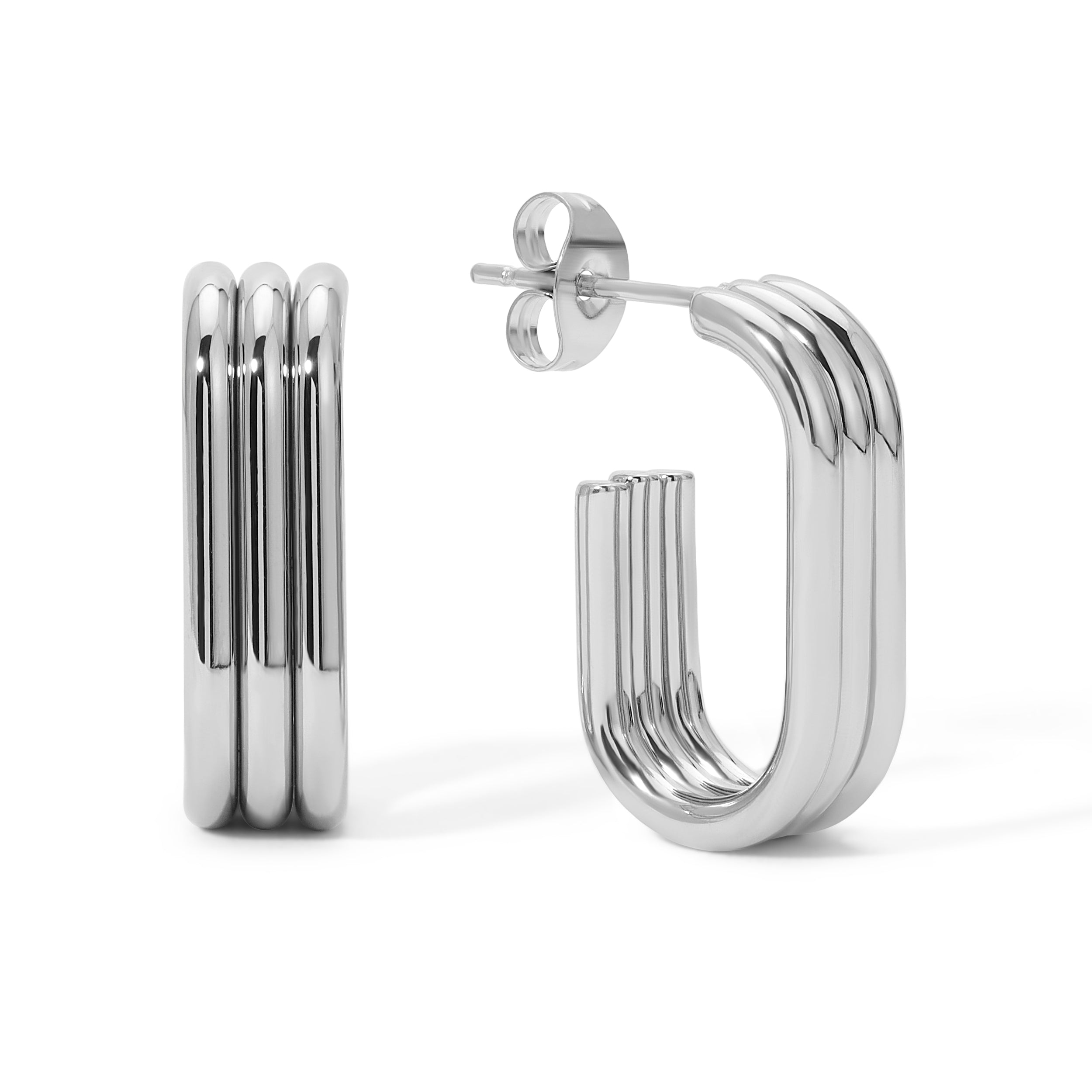 Stainless Steel 3 Row Stud Hoops