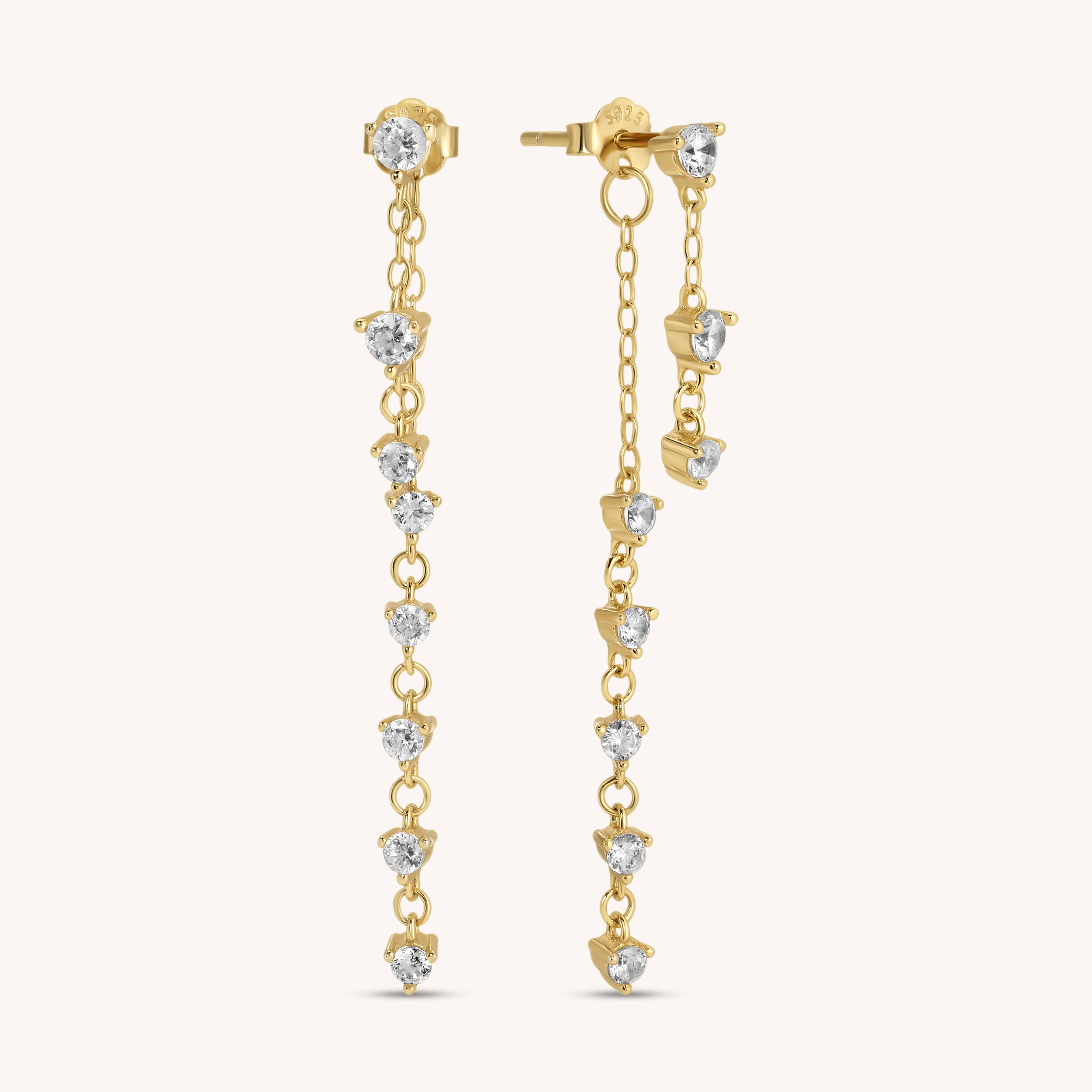 Dangle CZ Chandelier Studs