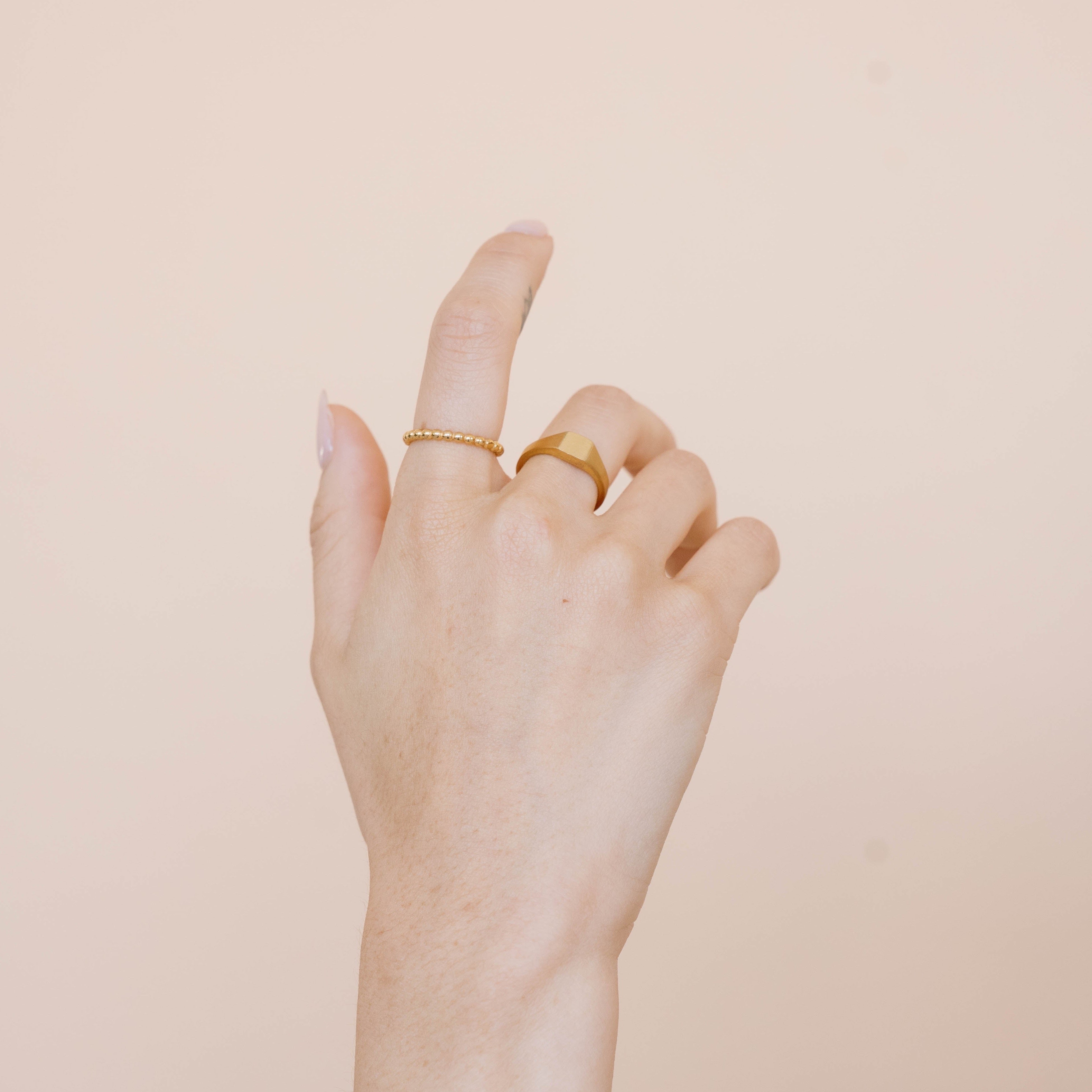 Stainless Steel Square Signet Ring