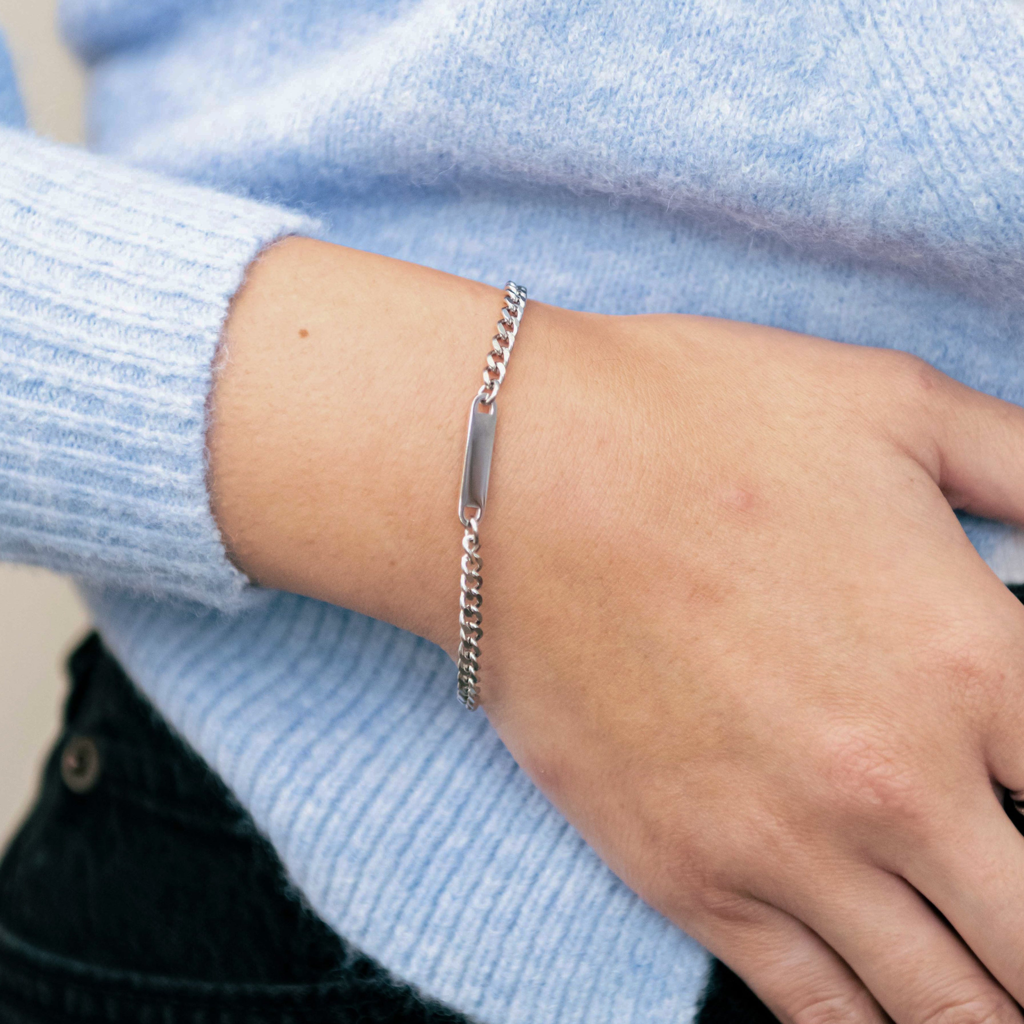Stainless Steel Engravable Cuban Bracelet