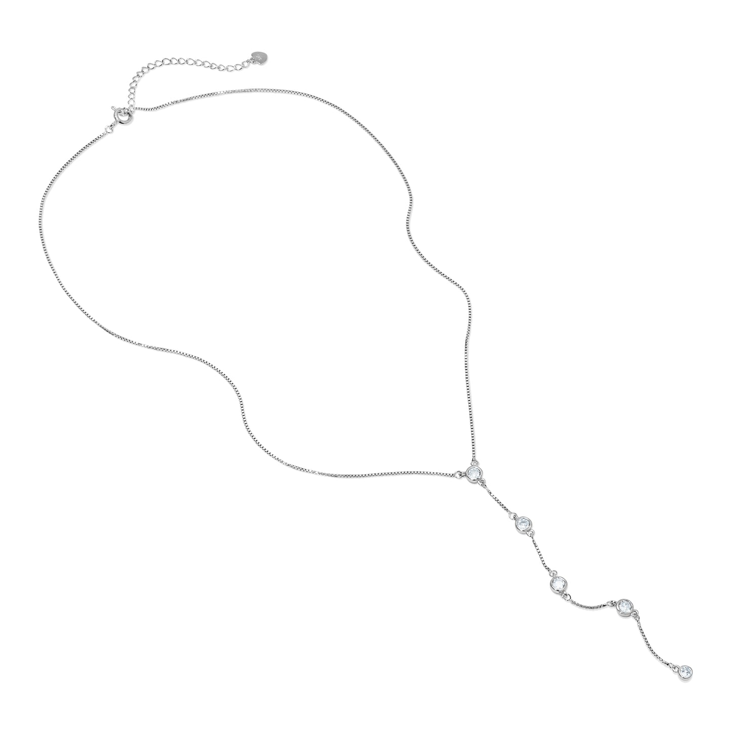 Circle Bezel Lariat Necklace